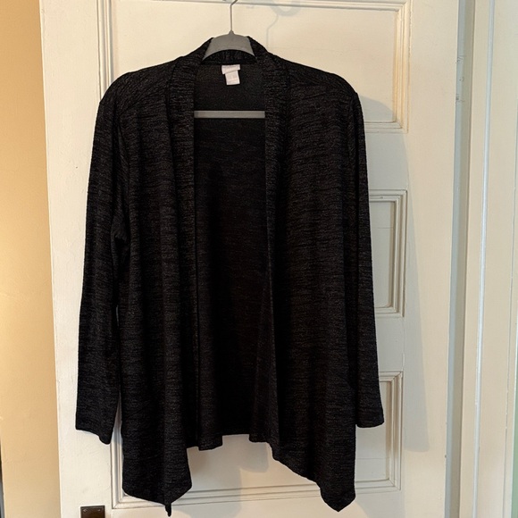 Zenergy Soft Essentials Open-Front Dark Gray Cardigan size 2/L (12-14) - Picture 7 of 10